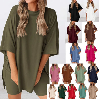 Casual Pocket Shorts Two-Piece Set