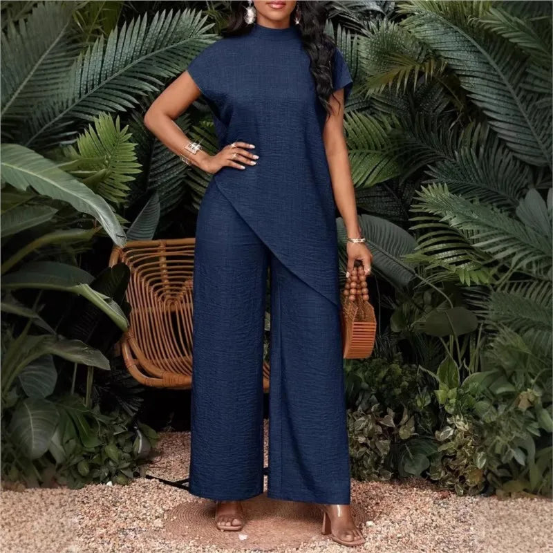 Women's Sleeveless Top and Wide-Leg Pants Set