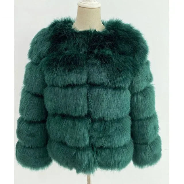 Bellanica - Faux Fur Women Coats Solid