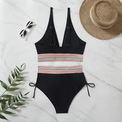 Bellanica - Drawstring High-Waist Bikini Set