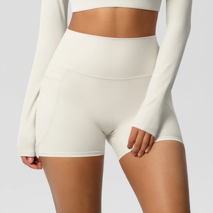 Bellanica - High-waist pocketed squat-proof shorts