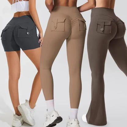 Bellanica - Women Wide-Leg Stretch Yoga Pants with Back Pockets