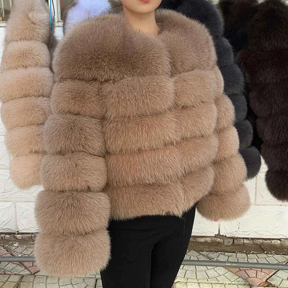 Faux Fox Fur Coat – White