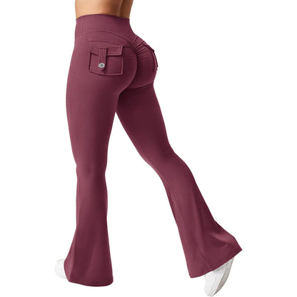 Bellanica - Women Wide-Leg Stretch Yoga Pants with Back Pockets