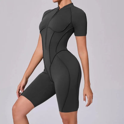 Bellanica - Seamless Zipper Yoga Gym Jumpsuit