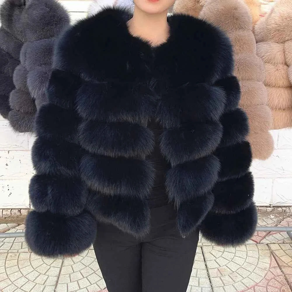 Faux Fox Fur Coat – White