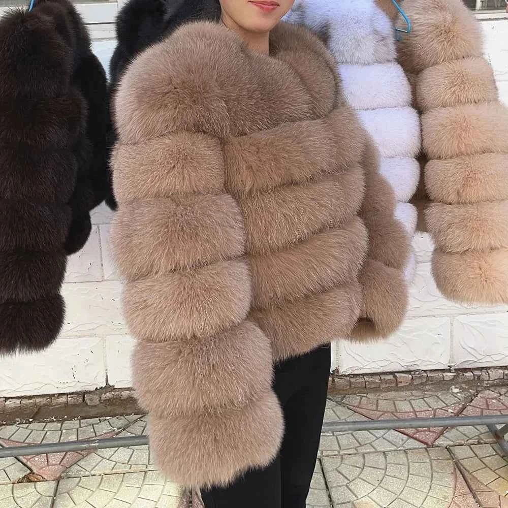 Faux Fox Fur Coat – White