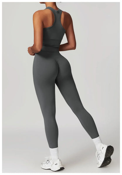 Bellanica - Seamless Ribbed 2-Piece Yoga Set