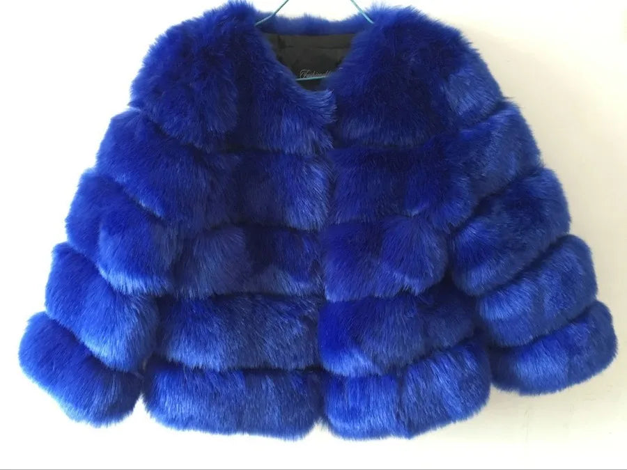 Bellanica - Faux Fur Women Coats Solid