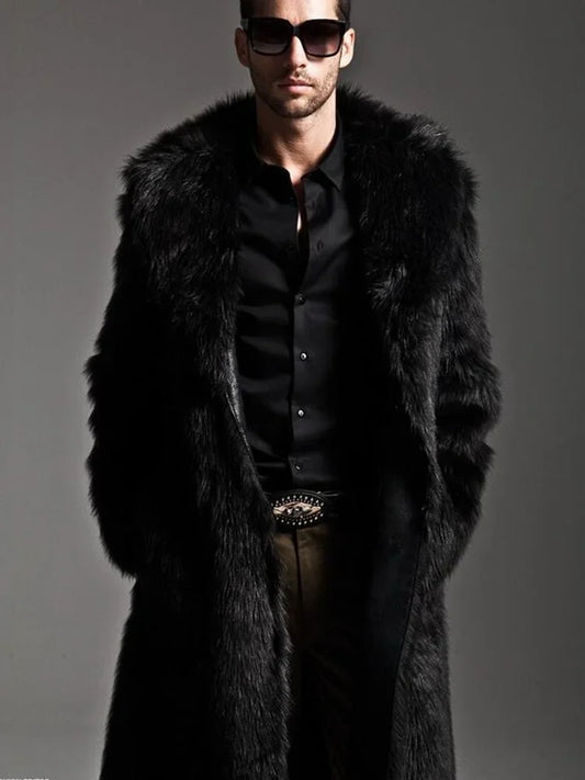 Bellanica - Men’s Long Faux-Fur Overcoat