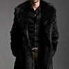 Men's Long Faux-Fur Overcoat
