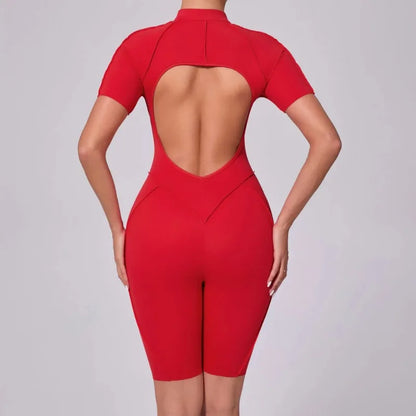 Bellanica - Seamless Zipper Yoga Gym Jumpsuit