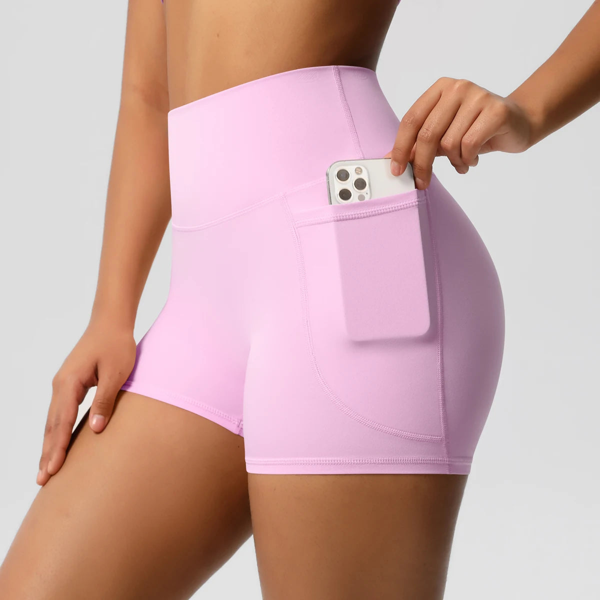 Bellanica - High-waist pocketed squat-proof shorts
