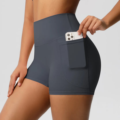 Bellanica - High-waist pocketed squat-proof shorts