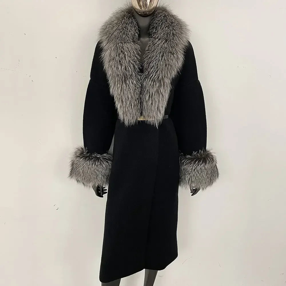 Bellanica - Real Fox Fur Jacket Long Knitwea