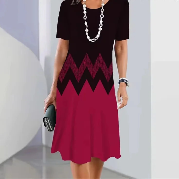 Vintage Gradient A-Line Summer Women's Dress