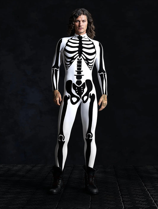 Bellanica - Men’s Skeleton Steampunk Halloween Bodysuit