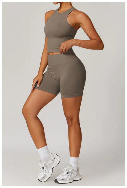 Bellanica - Seamless Ribbed 2-Piece Yoga Set