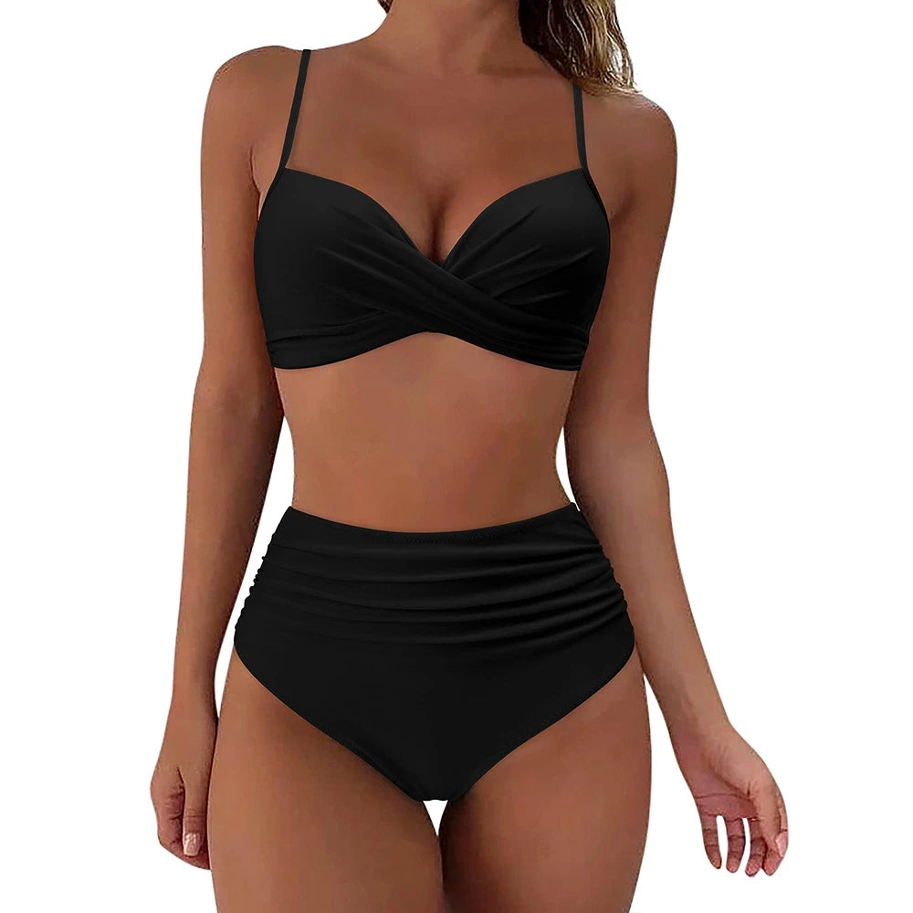 Bellanica - Vintage High-Waist Printed Bikini