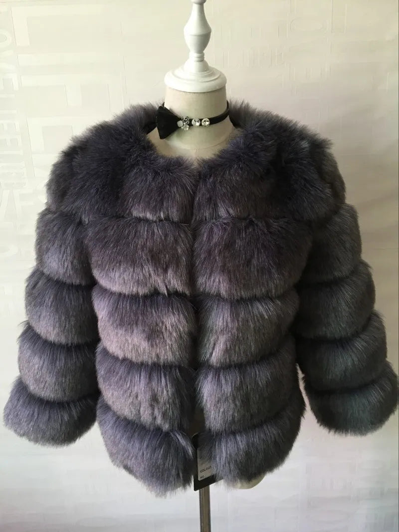 Bellanica - Faux Fur Women Coats Solid