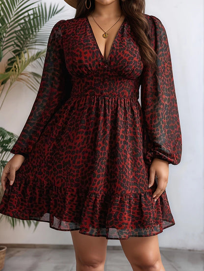 Bellanica - Sheer Jaguar Print Plus Dress