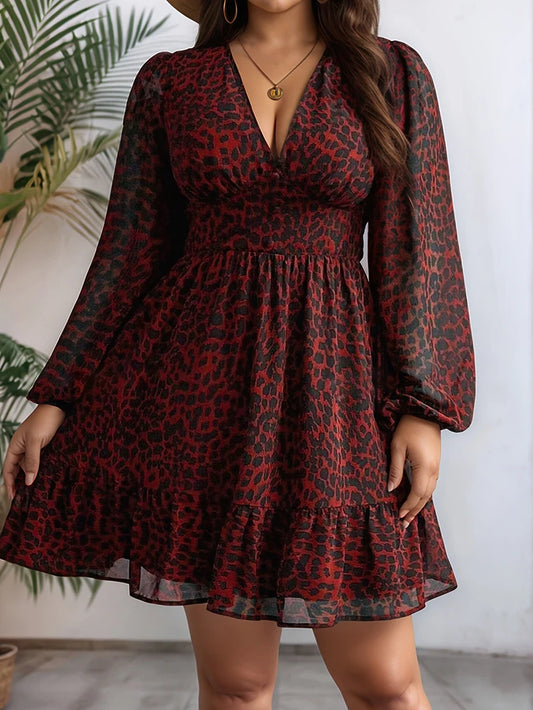 Bellanica - Sheer Jaguar Print Plus Dress