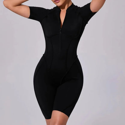 Bellanica - Seamless Zipper Yoga Gym Jumpsuit