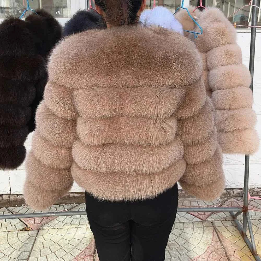 Faux Fox Fur Coat – White
