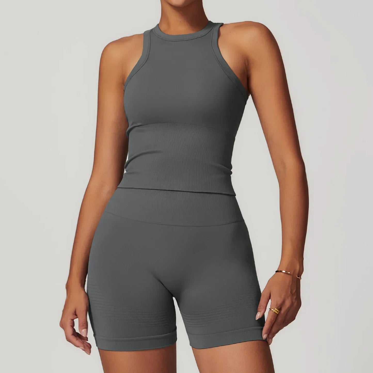 Bellanica - Seamless Ribbed 2-Piece Yoga Set