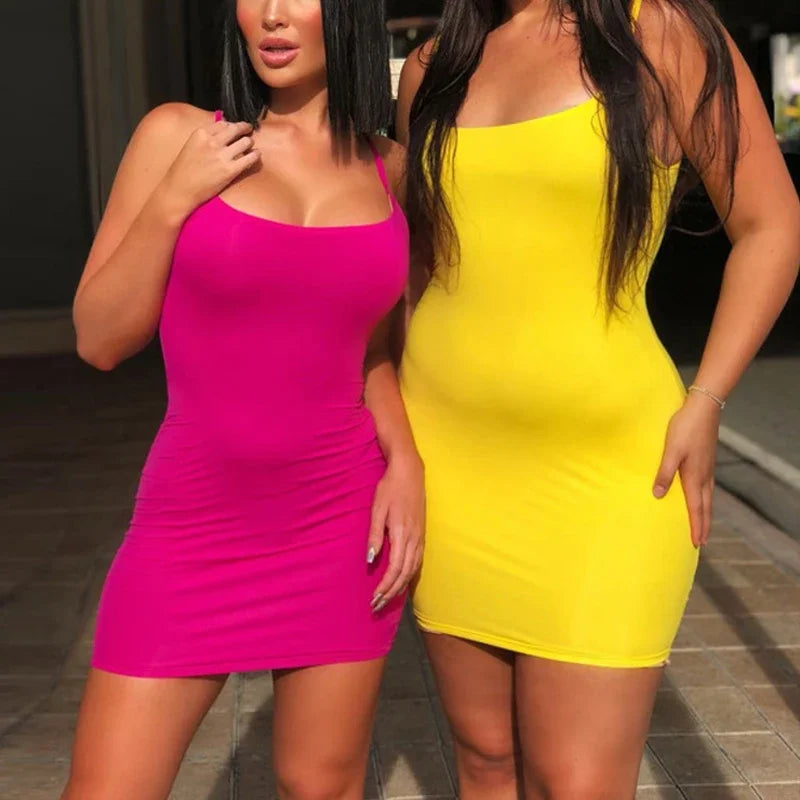 Bellanica - Spaghetti Strap Bodycon Mini Dress