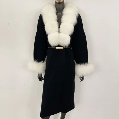 Bellanica - Real Fox Fur Jacket Long Knitwea