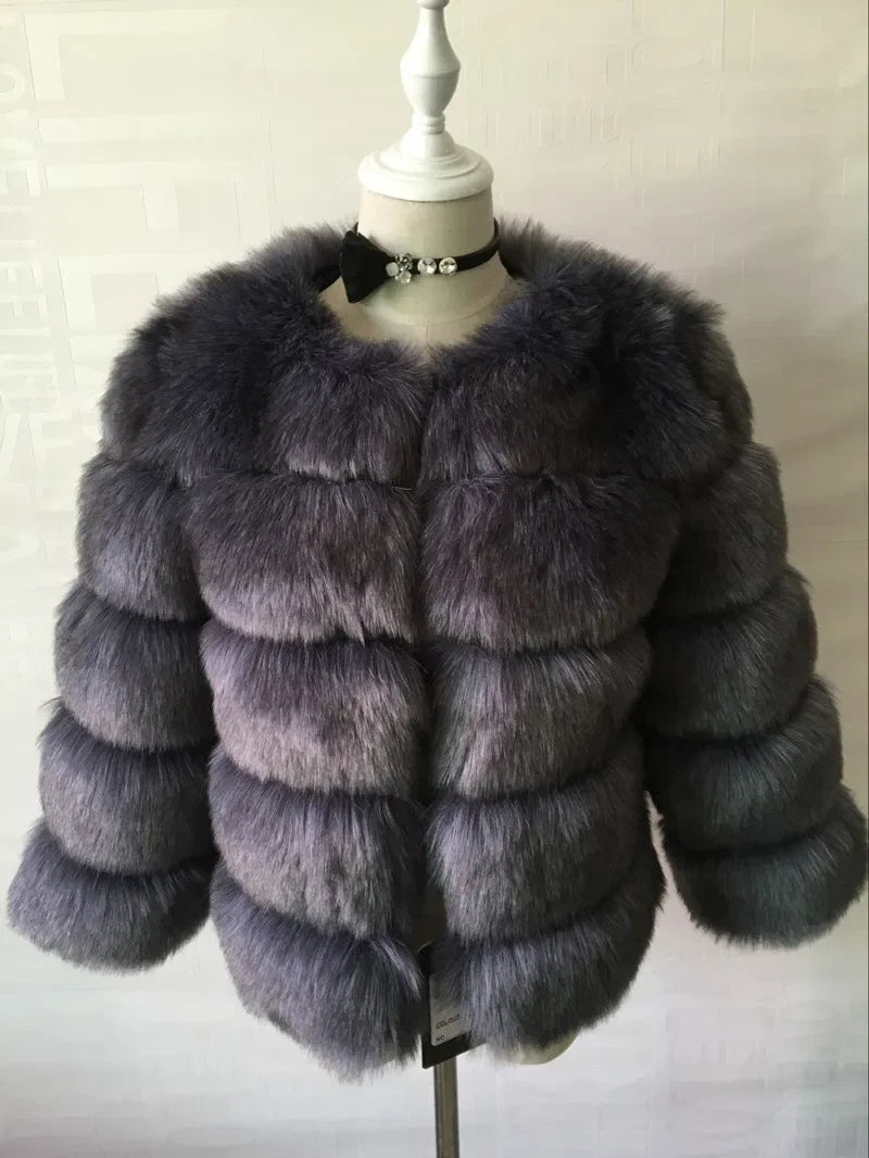 Bellanica - Faux Fur Women Coats Solid