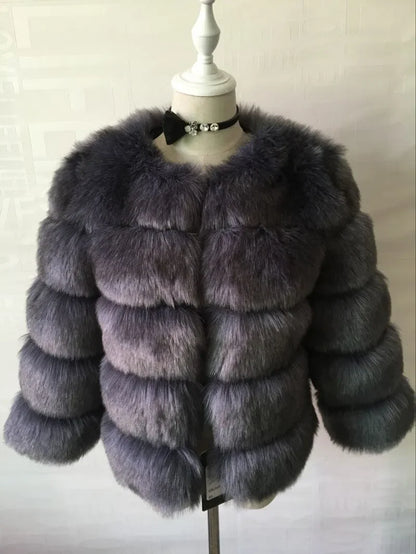Bellanica - Faux Fur Women Coats Solid