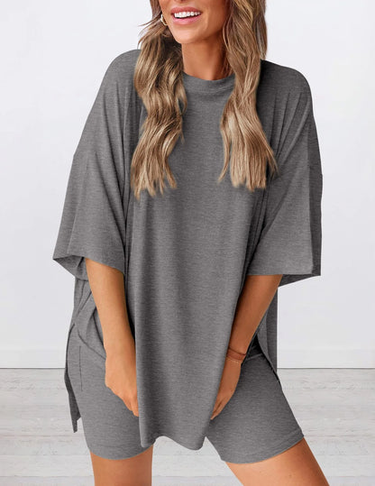 Casual Pocket Shorts Two-Piece Set