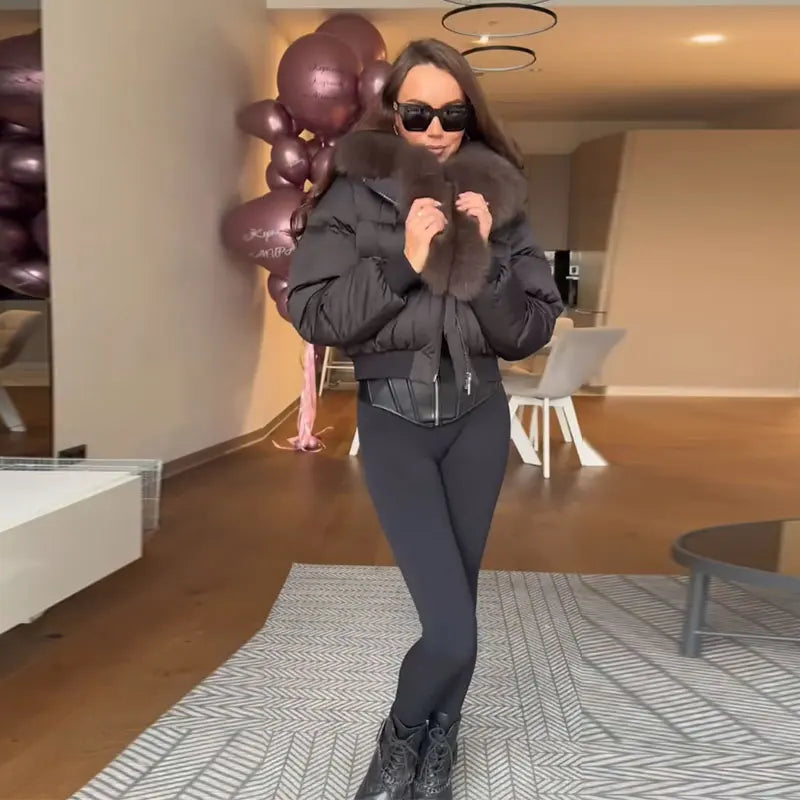 Bellanica - Women's warm belted hooded winter parka