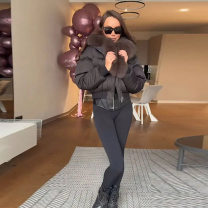 Bellanica - Women's warm belted hooded winter parka