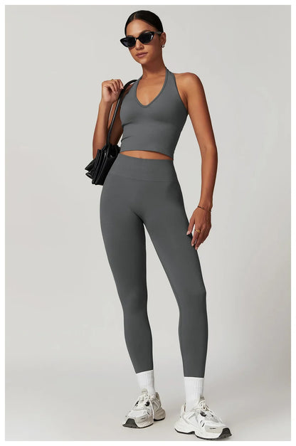 Bellanica - Seamless Ribbed 2-Piece Yoga Set