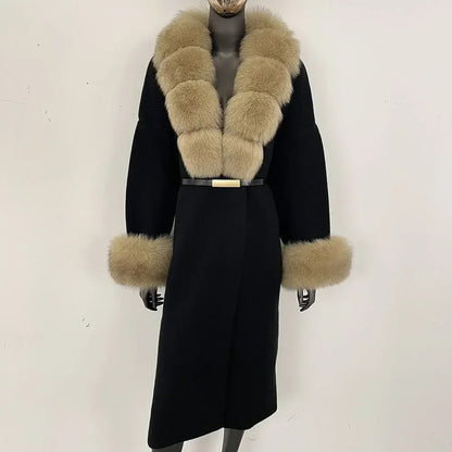 Bellanica - Real Fox Fur Jacket Long Knitwea