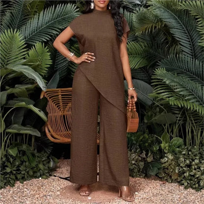 Women's Sleeveless Top and Wide-Leg Pants Set