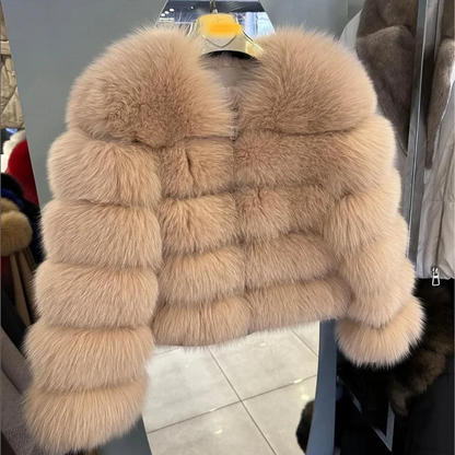 Faux Fox Fur Coat – White