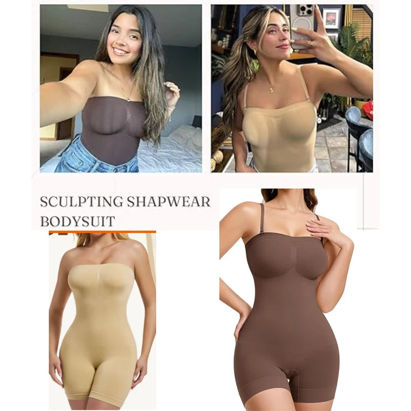 Strapless Tummy Control Shaper Top - back view