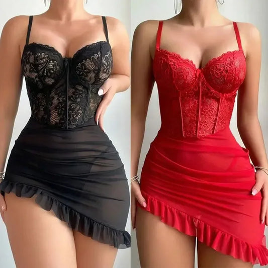 Bellanica - Sheer Lace Underwire Lingerie Set