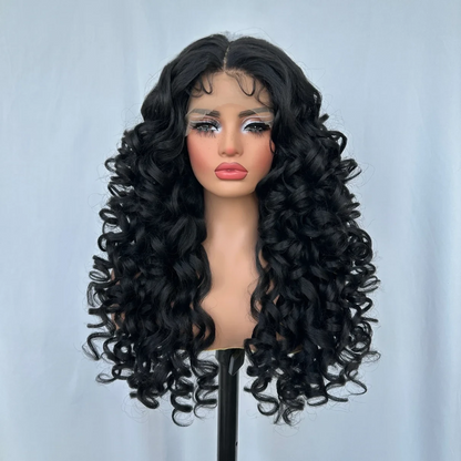X-TRESS Long Curly Lace Front Wig