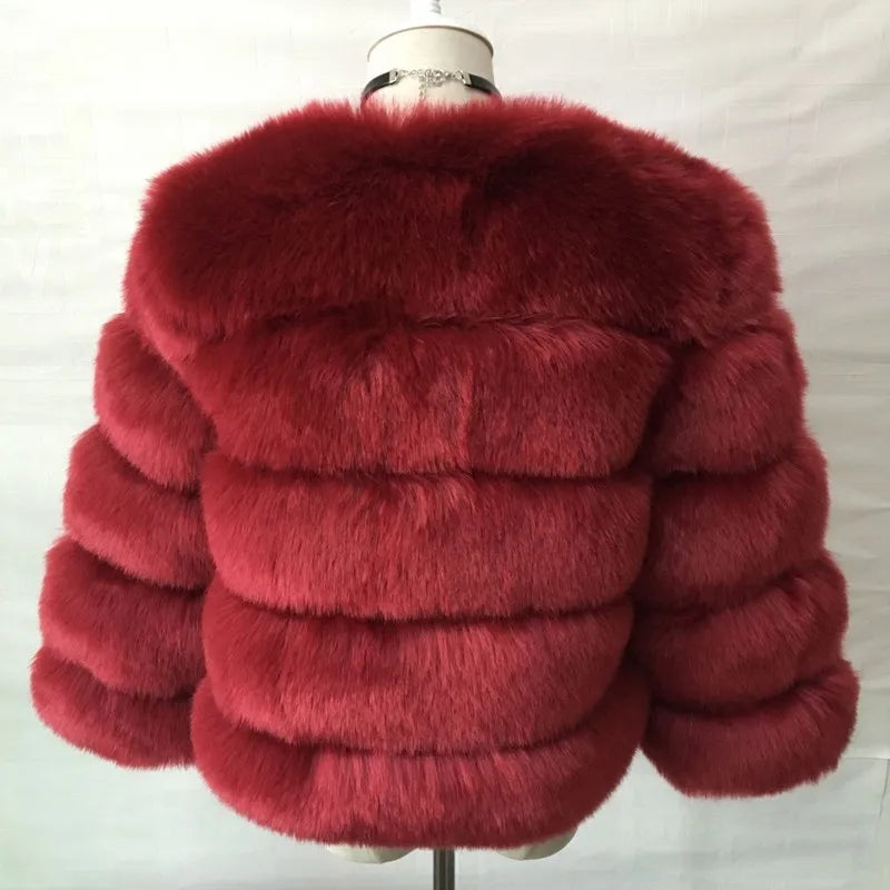 Bellanica - Faux Fur Women Coats Solid