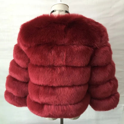Bellanica - Faux Fur Women Coats Solid