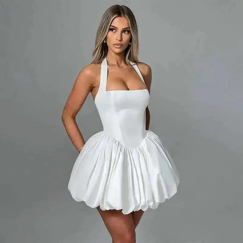 Bellanica - Robe de soirée décolletée en V profond et épaules dénudées
