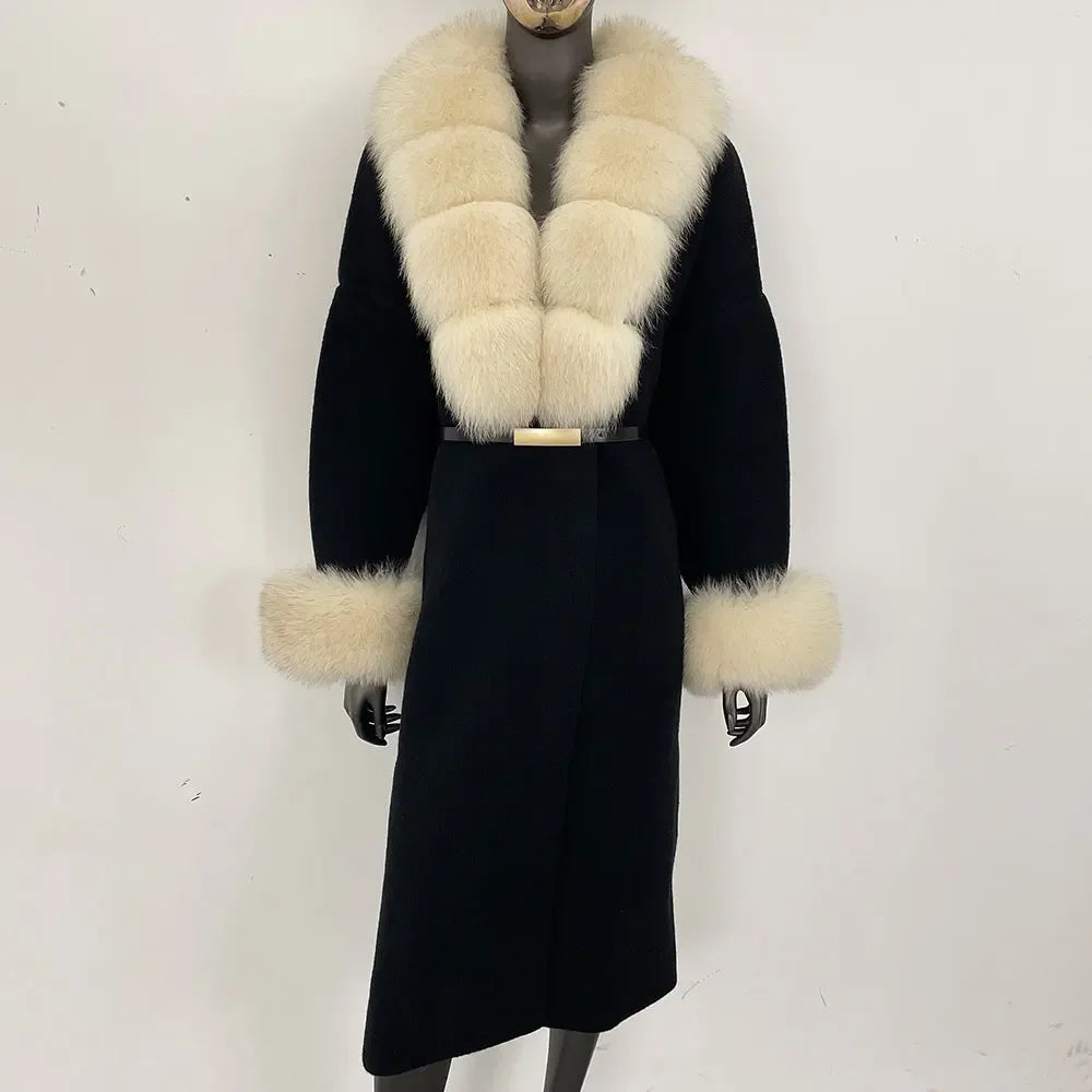 Bellanica - Real Fox Fur Jacket Long Knitwea