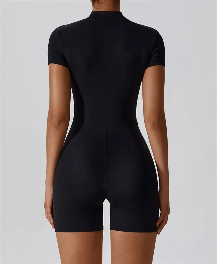 Bellanica  - Nude zip-up yoga jumpsuit, fitted