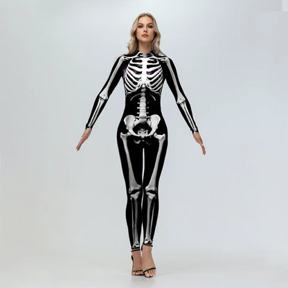 Bellanica - White Skeleton Halloween Cosplay Bodysuit
