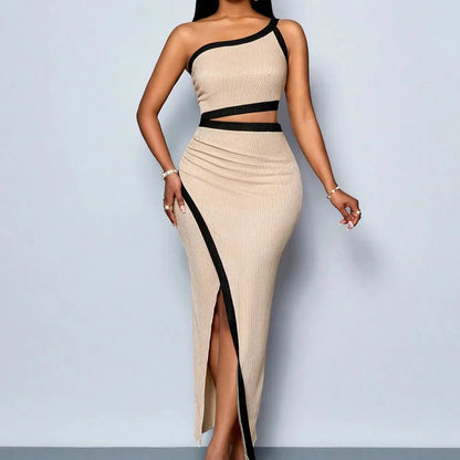 Bellanica - Robe de vacances sexy à fente et à une épaule